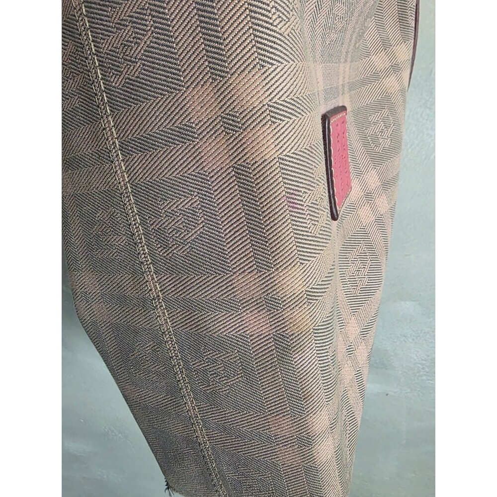 Dooney & Bourke Pink Plaid Small East West Baguette Shoulder Hobo Slouchy Bag - Picture 6 of 14